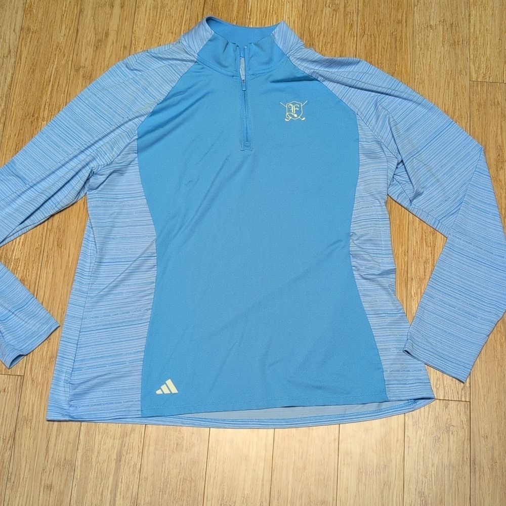 Adidas Light BlueQuarter-Zip Pullover Size XL - Picture 4 of 7